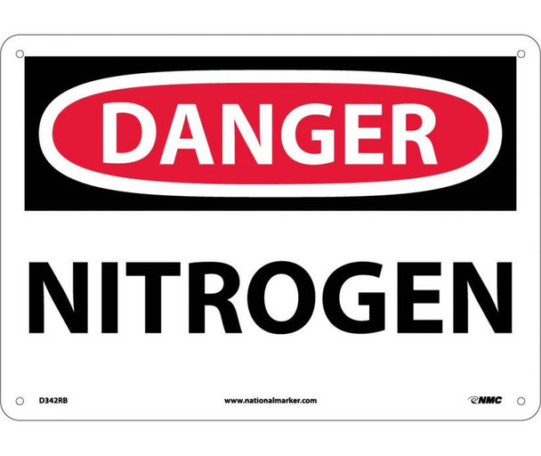 Danger: Nitrogen - 10X14 - Rigid Plastic - D342RB