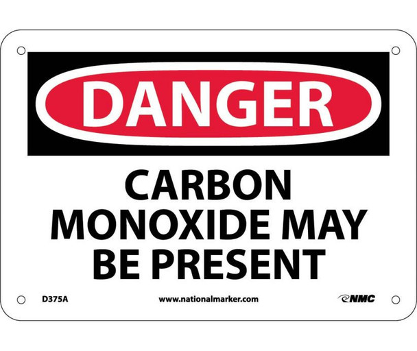 Danger: Carbon Monoxide May Be Present - 7X10 - .040 Alum - D375A