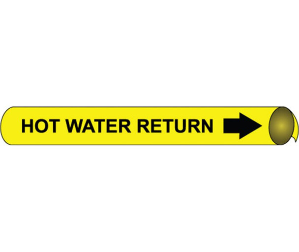 Pipemarker Precoiled - Hot Water Return B/Y - Fits 3 3/8"-4 1/2" Pipe - D4062