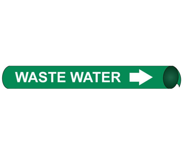 Pipemarker Precoiled - Waste Water W/G - Fits 3 3/8"-4 1/2" Pipe - D4112