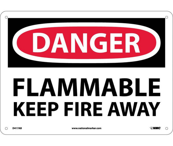 Danger: Flammable Keep Fire Away - 10X14 - .040 Alum - D417AB