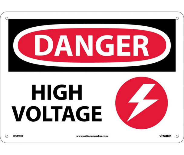 Danger: High Voltage - Graphic - 10X14 - Rigid Plastic - D549RB