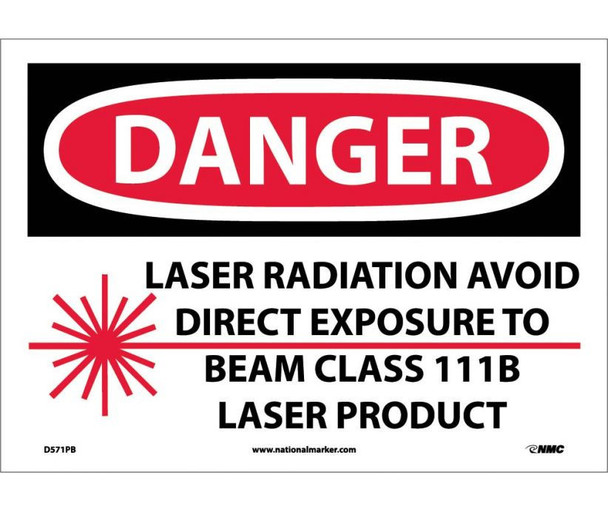 Danger: Laser Radiation Avoid Direct Exposure To Beam Class 111B Laser Product - Graphic - 10X14 - PS Vinyl - D571PB