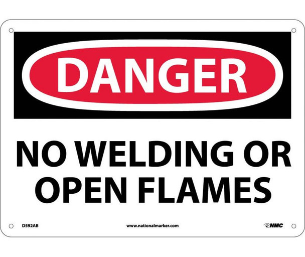 Danger: No Welding Or Open Flames - 10X14 - .040 Alum - D592AB