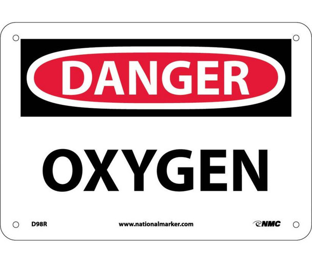 Danger: Oxygen - 7X10 - Rigid Plastic - D98R