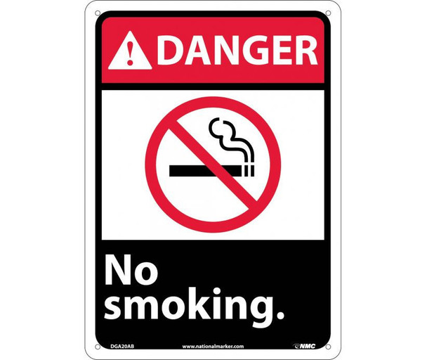 Danger: No Smoking (W/Graphic) - 14X10 - .040 Alum - DGA20AB