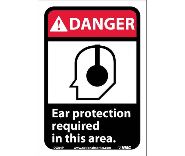 Danger: Ear Protection Required In This Area (W/Graphic) - 10X7 - PS Vinyl - DGA4P