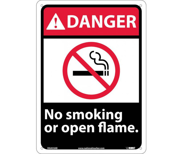 Danger: No Smoking Or Open Flame - 14X10 - .040 Alum - DGA53AB