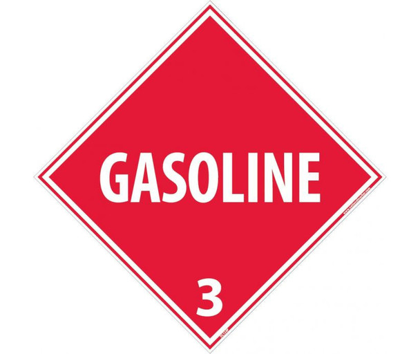 Placard - Gasoline 3 - 10.75X10.75 - PS Vinyl - DL134P