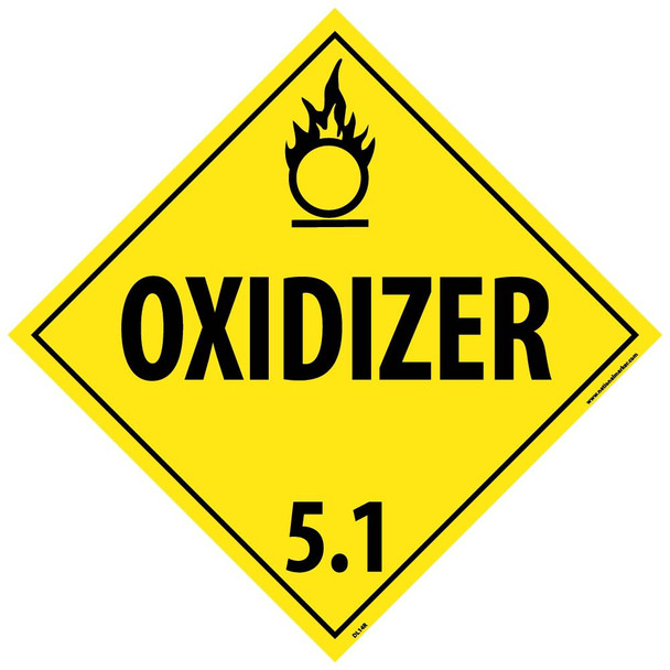 Dot Shipping Label - Oxidizer 5.1 - 4X4 - PS Vinyl - 500/Roll - DL14ALV