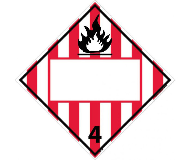 Placard - Flammable Solid 4 - Blank - 10.75X10.75 - PS Vinyl - DL62BP