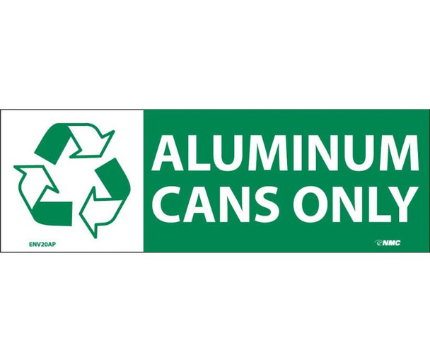(Graphic) Aluminum Cans Only - 7.5X2.5 - PS Vinyl - Pack of 5 - ENV20AP