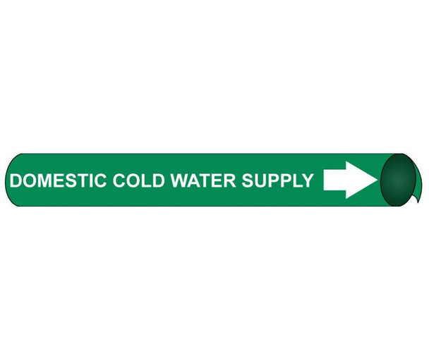 Pipemarker Strap-On - Domestic Cold Water Supply W/G - Fits 6"-8" Pipe - F4036