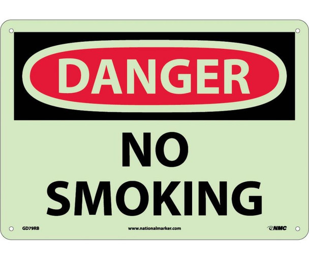 Danger: No Smoking - 10X14 - Rigid Plasticglow - GD79RB