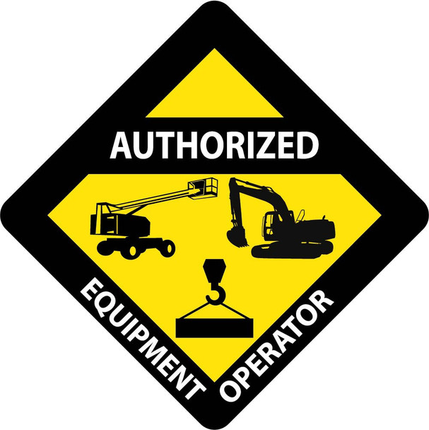 Hard Hat Emblem - Authorized Equipment Operator - 2" X 2" - PS Vinyl - HH130