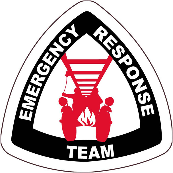Hard Hat Label - Emergency Response Team - 2" X 2" -Reflective PS Vinyl - Pack of 25 - HH137R