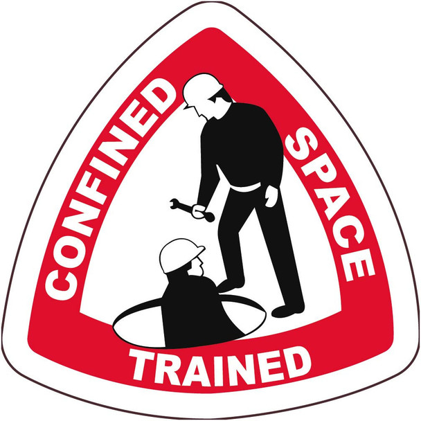 Hard Hat Emblem - Confined Space Trained - 2" X 2" - PS Vinyl - HH143