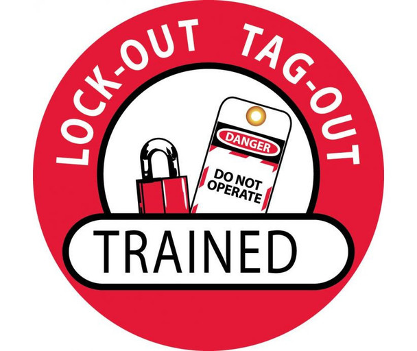 Hard Had Emblem - Lockout Tagout Trained - 2" Dia - PS Vinyl - HH47