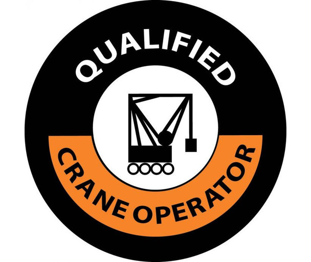 Hard Had Emblem - Qualified Crane Operator - 2" Dia - PS Vinyl - HH58