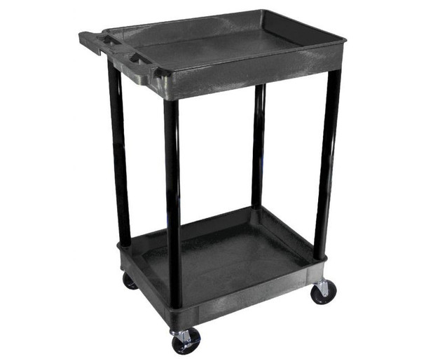 Cart - 2 Shelf - Casters - Black - 24X18X36 - 300Lb Capacity - High Density Polyethylene - LN112