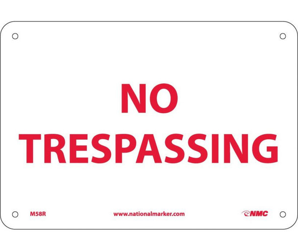 No Trespassing - 7X10 - Rigid Plastic - M58R