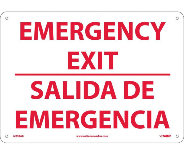Emergency Exit - Bilingual - 10X14 - .040 Alum - M738AB