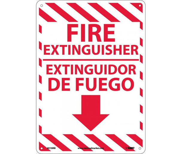 Fire Extinguisher - Bilingual - 14X10 - Rigid Plastic - M739RB