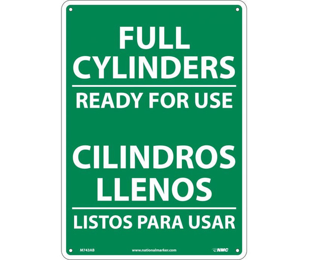 Full Cylinders Ready For Use - Bilingual - 14X10 - .040 Alum - M743AB