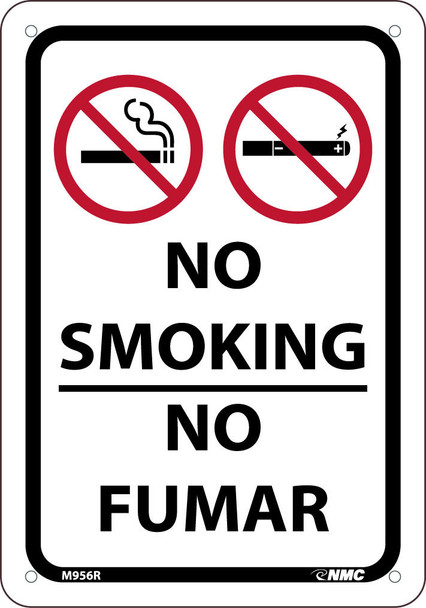 No Smoking - No Fumar - 10X7 - Ridig Plastic - M956R