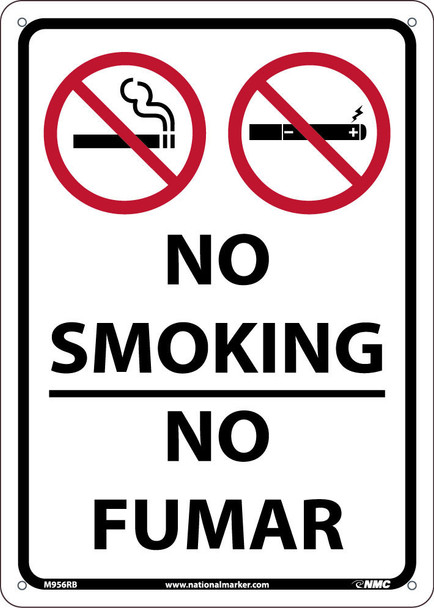 No Smoking - No Fumar Sign - 14X10 - Ridig Plastic - M956RB