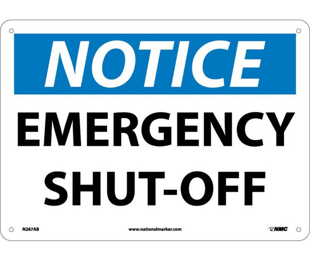 Notice: Emergency Shut-Off - 10X14 - .040 Alum - N267AB