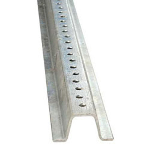 Sign Post - Steel - 8 Ft. -2# Galvanized Finish - Punched With 3/8 Dia. Holes 1 In. On Center Full Length - P8GV