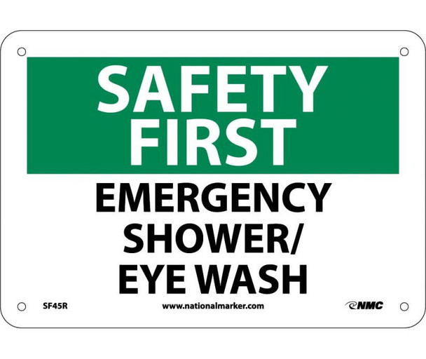 Safety First - Emergency Shower/Eye Wash - 7X10 - Rigid Plastic - SF45R