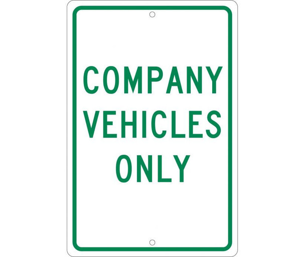 Company Vehicles Only - 18X12 - .063 Alum - TM138H