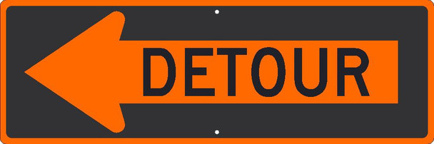 Detour Inside Arrow Left - 12X36 Sign -.080 Hip Ref Alum - TM194K