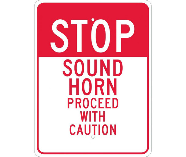 Stop Sound Horn Proceed With Caution: 24X18 - .080 Egp Ref Alum - TM218J