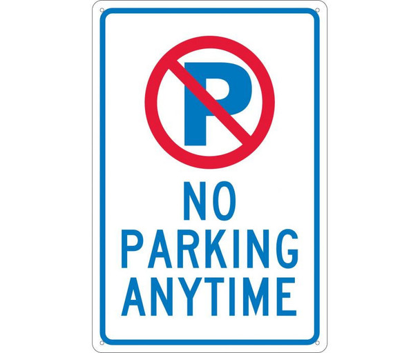 P With Slash No Parking Anytime - 18X12 - .040 Alum - TM33G