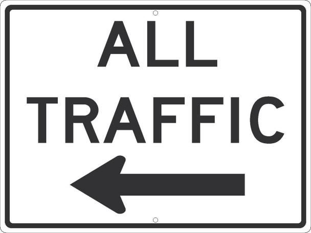 All Traffic(Graphic Arrow Left)Sign - 24X18 - .080 Egp Ref Alum - TM546J