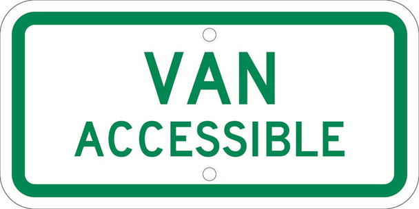 Van Accessible - 6X12 Plaque Sign - .080 Ref Alum - TMAS11J