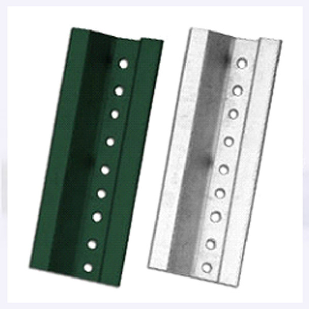 3 Ft Break Away U Channel Steel Sign Post -2# Baked Green Enamel - Punched With 3/8 Dia. Holes 1 In. On Center Full Length - UP3G