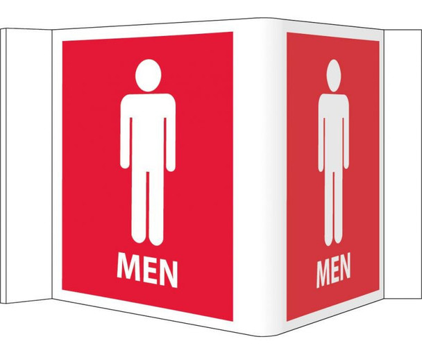 Visi Sign - Men - Red - 5 3/4X8 3/4 - Rigid Vinyl - VS4R