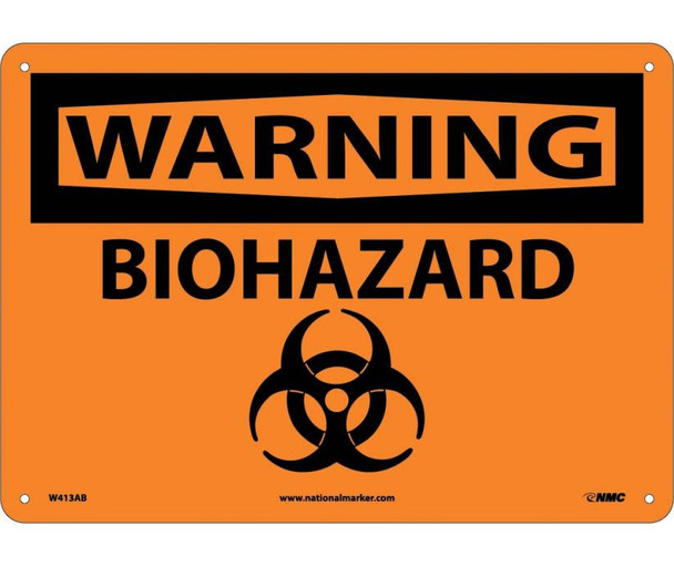 Warning: Biohazard - Graphic - 10X14 - .040 Alum - W413AB