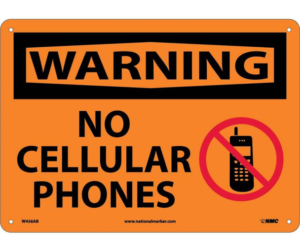 Warning: No Cellular Phones - Graphic - 10X14 - .040 Alum - W456AB