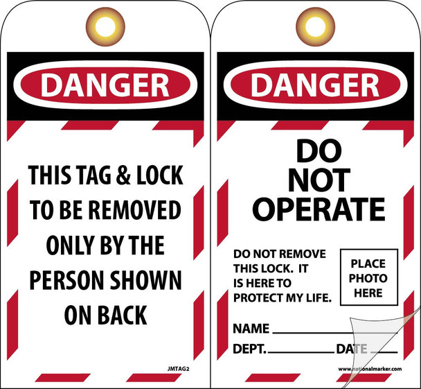 Tags Danger Do Not Operate 7 3/8X4 Cardstock  Self Laminating   Pack Of 10 W/ Grommets