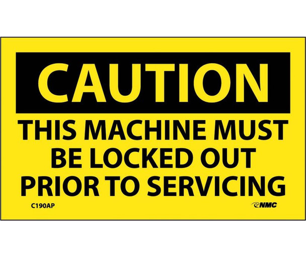 Caution This Machine Must Be Locked Out Prior To Servicing 3X5 Ps Vinyl 5/Pk