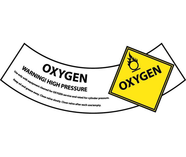 Cylinder Labels Oxygen 2X5 1/4 Ps Vinyl 25/Pk