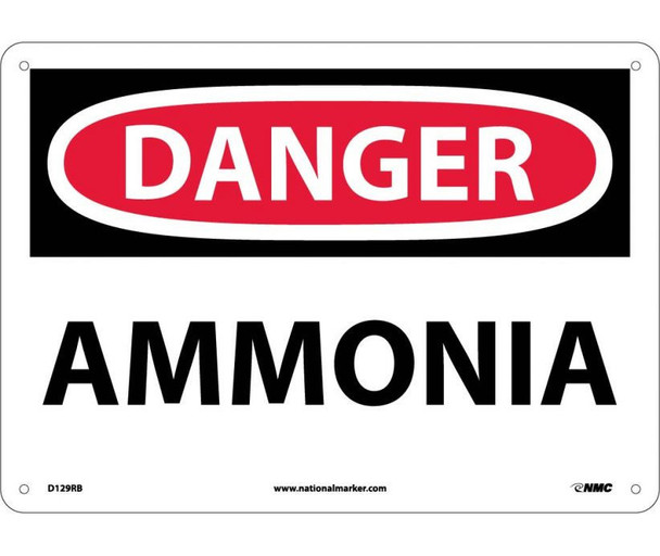 Danger Ammonia 10X14 Rigid Plastic