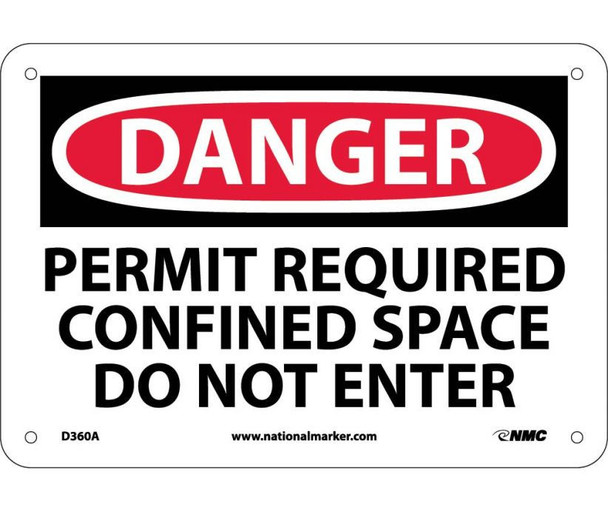Danger Permit Required Confined Space Do Not Enter 7X10 .040 Alum