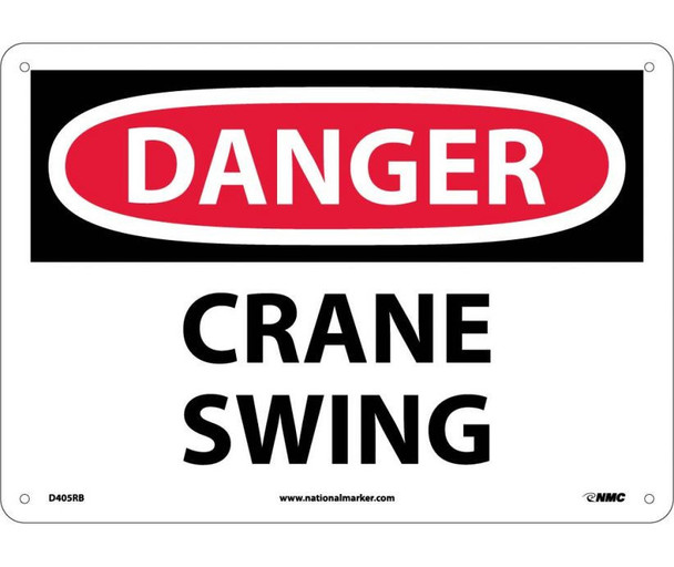 Danger Crane Swing 10X14 Rigid Plastic