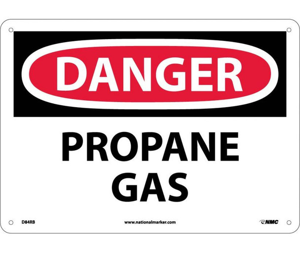 Danger Propane Gas 10X14 Rigid Plastic